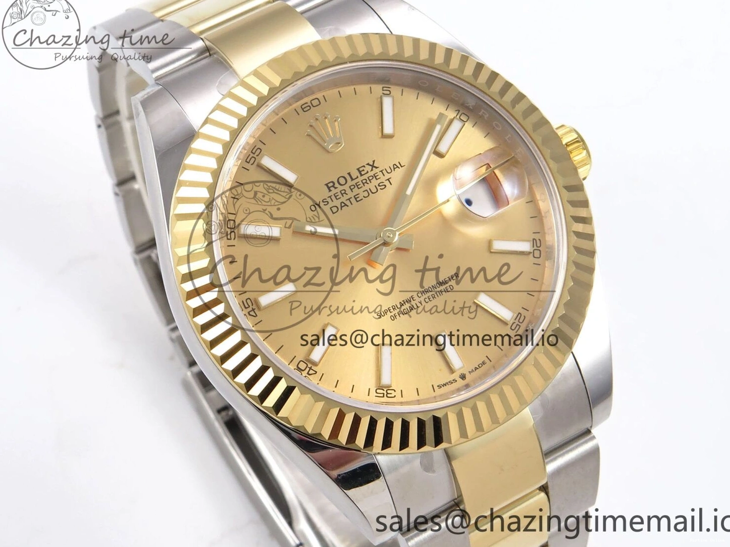 0506 DateJust 41 126333 EWEF Best Edition YG Stick Dial on SS YG Oyster Bracelet A Durable 971